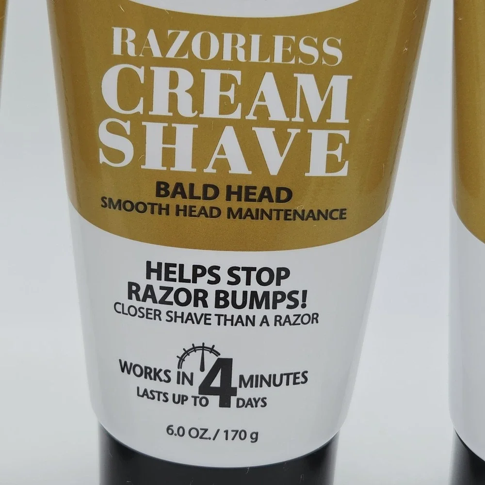 NEW Lot Of 3 - MAGIC Razorless Cream Shave BALD HEAD 6 oz Each Stop Razor Bumps
